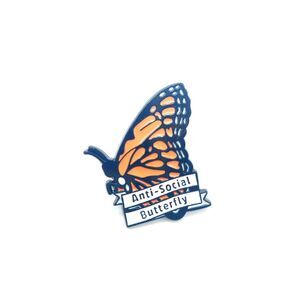 Anti-Social Butterfly Pin Monarch Pin